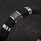 Herren Lederarmband Geflochten Silber Gold bylotrend