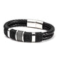 Herren Lederarmband Geflochten Silber Gold bylotrend