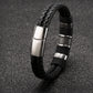 Herren Lederarmband Geflochten Silber Gold bylotrend