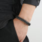 Herren Lederarmband Gewebt Magnetschnalle Schwarz bylotrend