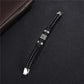 Herren Lederarmband Gewebt Schwarz bylotrend