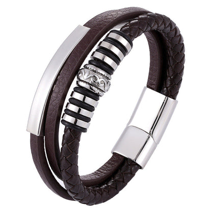 Herren Lederarmband Gewebt bylotrend