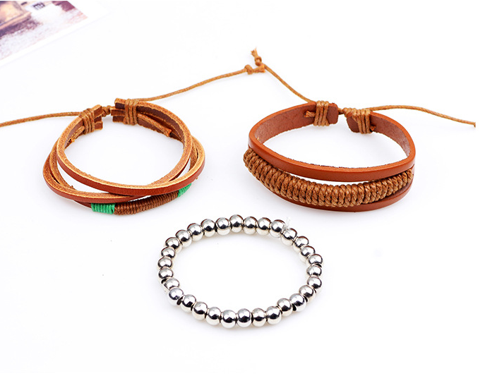 Herren Lederarmband Gewebt bylotrend