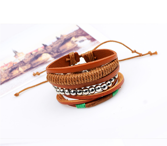 Herren Lederarmband Gewebt bylotrend