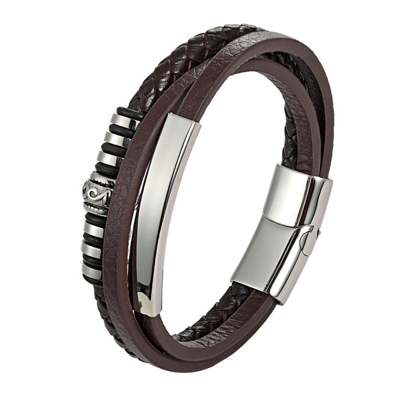 Herren Lederarmband Gewebt bylotrend