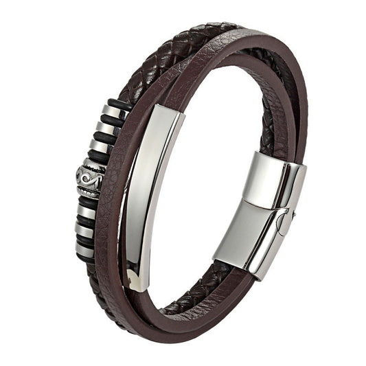 Herren Lederarmband Gewebt bylotrend
