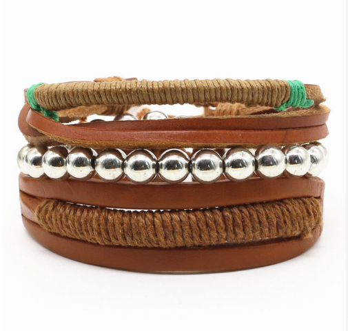 Herren Lederarmband Gewebt bylotrend