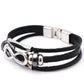 Herren Lederarmband Infinity Unendlichkeit Schwarz Braun bylotrend