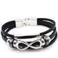 Herren Lederarmband Infinity Unendlichkeit Schwarz Braun bylotrend