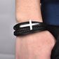 Herren Lederarmband Kreuz bylotrend