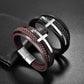 Herren Lederarmband Kreuz bylotrend