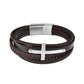 Herren Lederarmband Kreuz bylotrend