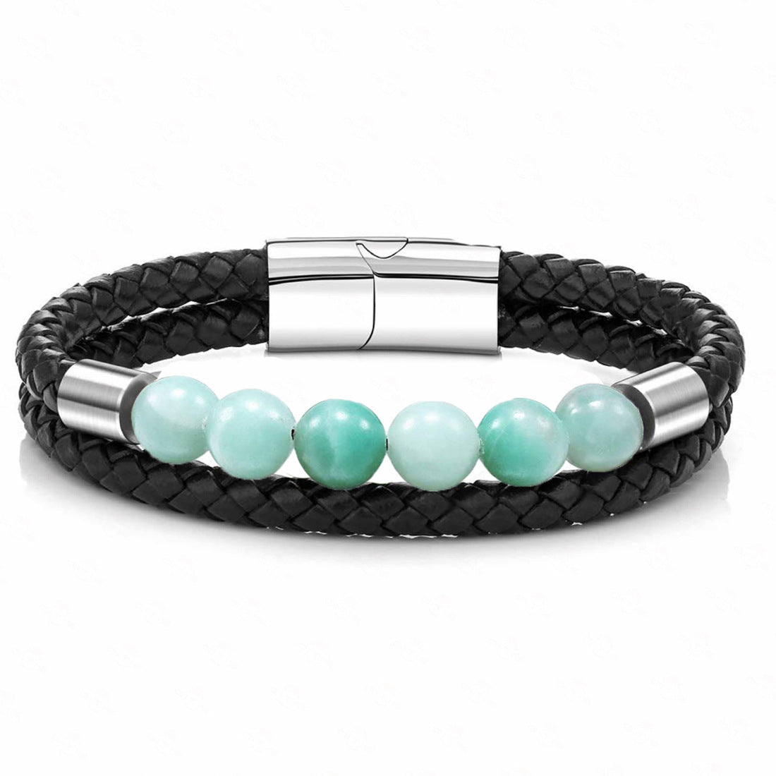 Herren Lederarmband Naturstein bylotrend