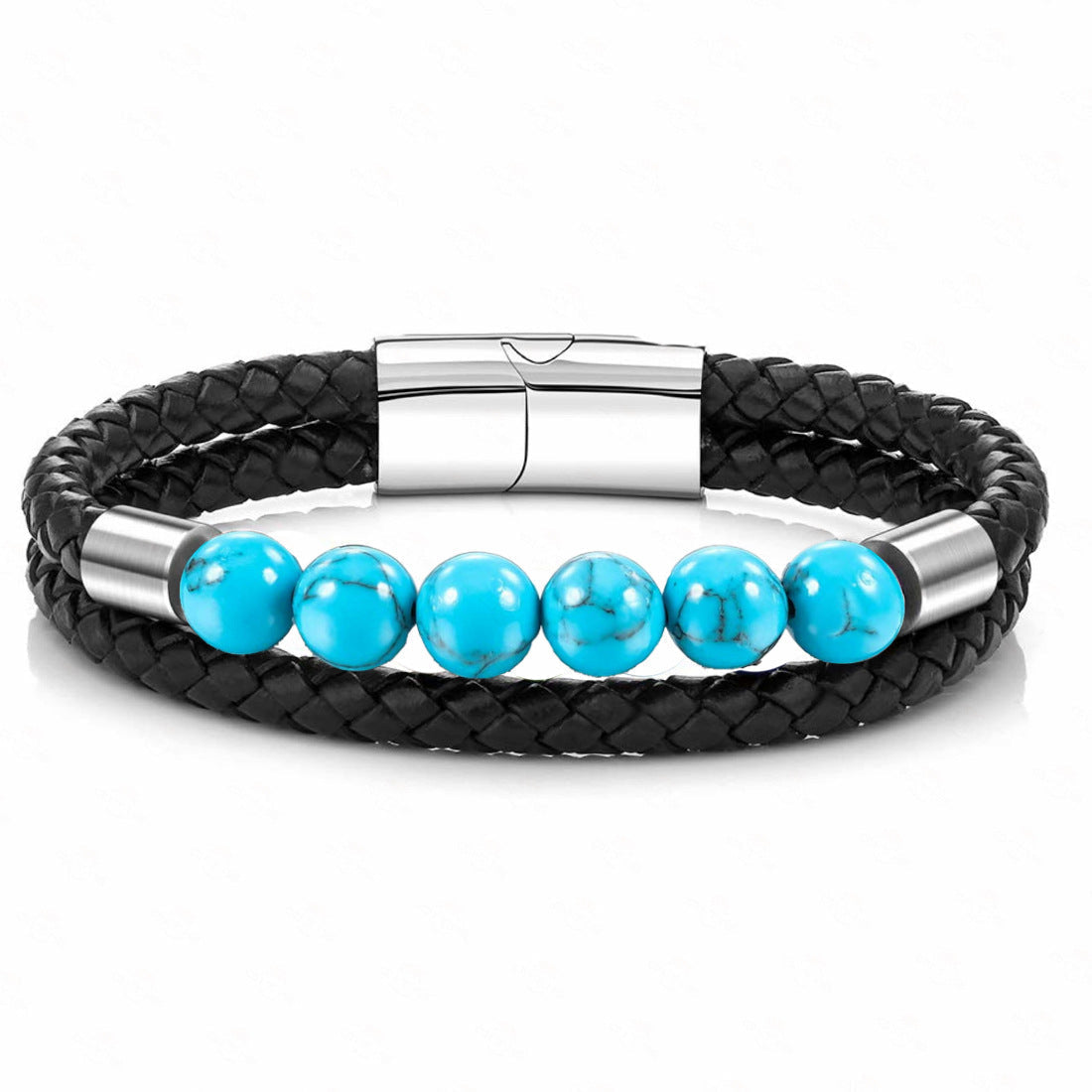 Herren Lederarmband Naturstein bylotrend