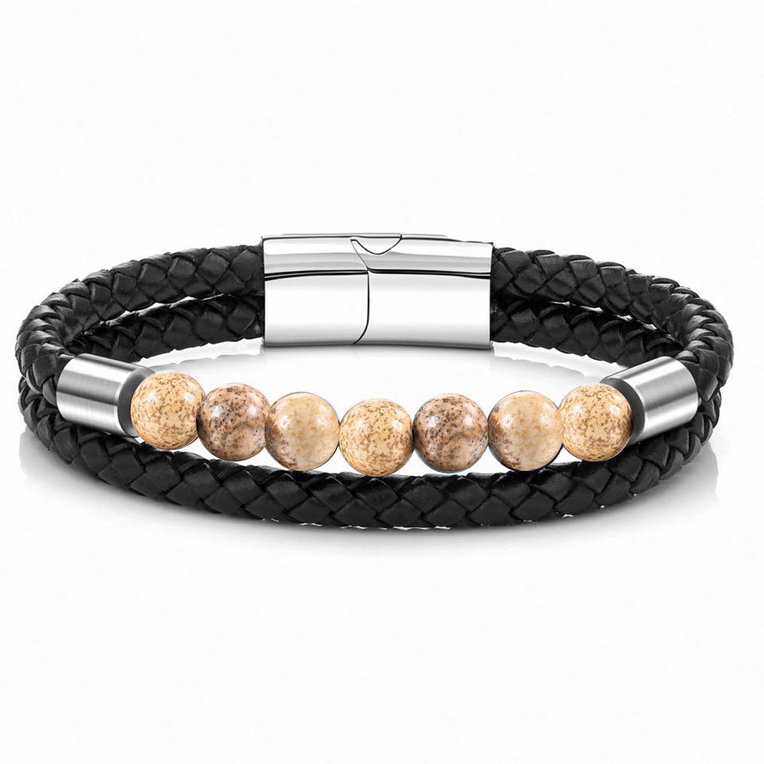 Herren Lederarmband Naturstein bylotrend