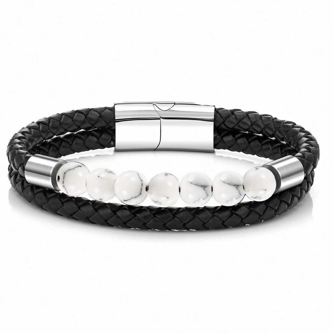 Herren Lederarmband Naturstein bylotrend