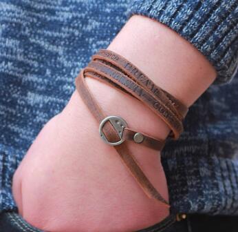 Herren Lederarmband Retro bylotrend