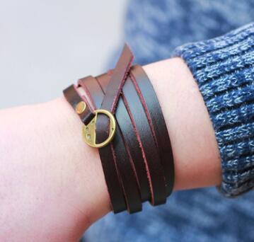 Herren Lederarmband Retro bylotrend