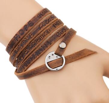 Herren Lederarmband Retro bylotrend