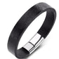 Herren Lederarmband Schwarz 11 bylotrend