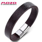Herren Lederarmband Schwarz 11 bylotrend