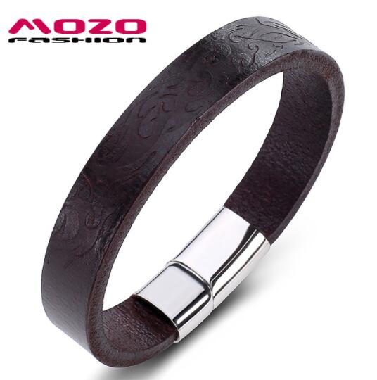 Herren Lederarmband Schwarz 11 bylotrend
