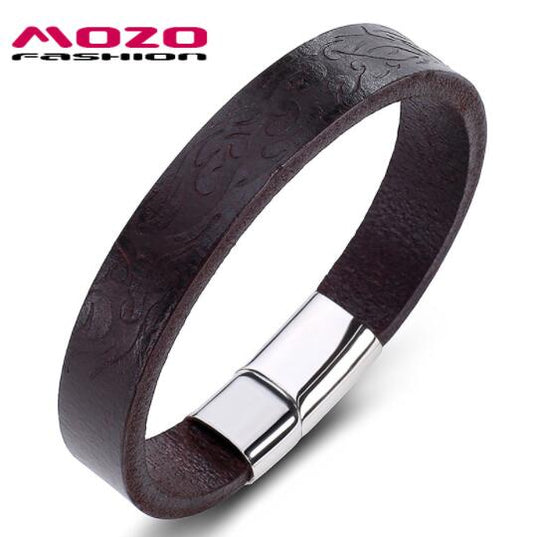 Herren Lederarmband Schwarz 11 bylotrend