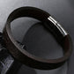 Herren Lederarmband Schwarz 11 bylotrend
