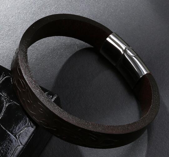 Herren Lederarmband Schwarz 11 bylotrend