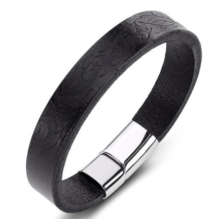 Herren Lederarmband Schwarz 11 bylotrend