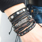 Herren Lederarmband Schwarz 12 bylotrend
