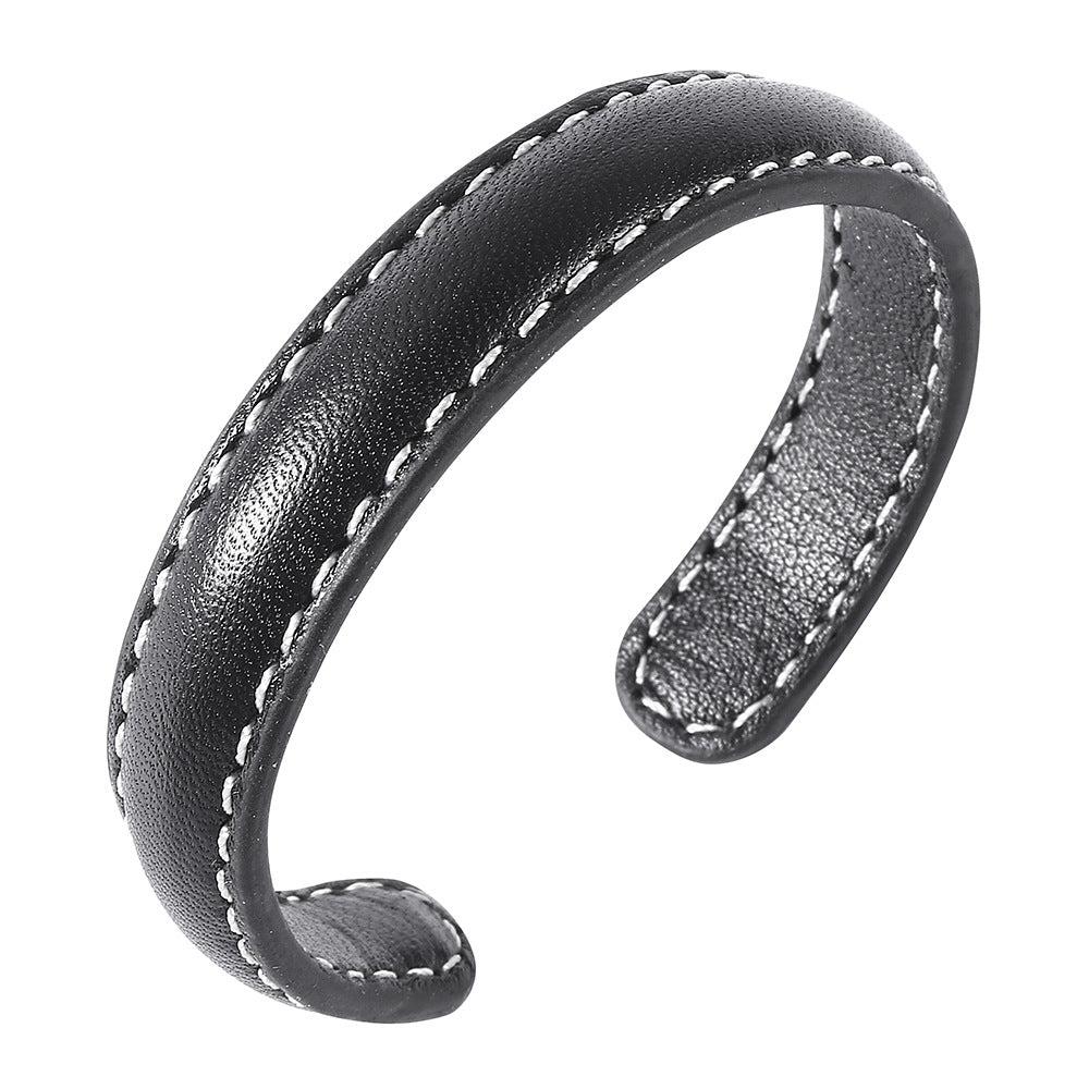 Herren Lederarmband Schwarz-Braun-Blau bylotrend