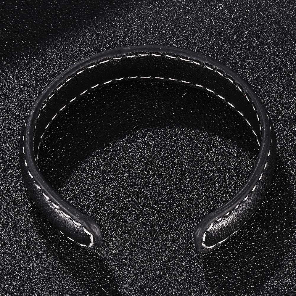 Herren Lederarmband Schwarz-Braun-Blau bylotrend