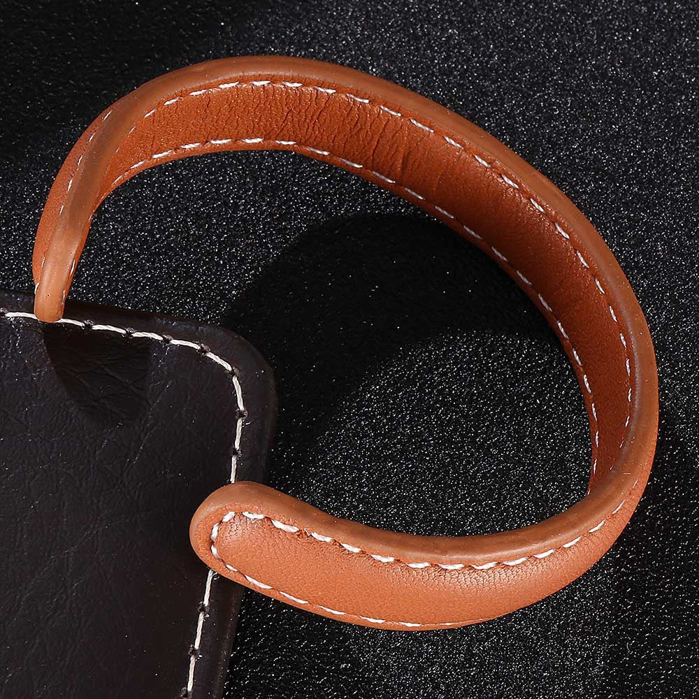 Herren Lederarmband Schwarz-Braun-Blau bylotrend