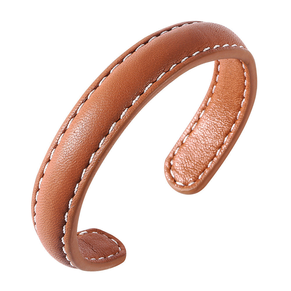 Herren Lederarmband Schwarz-Braun-Blau bylotrend