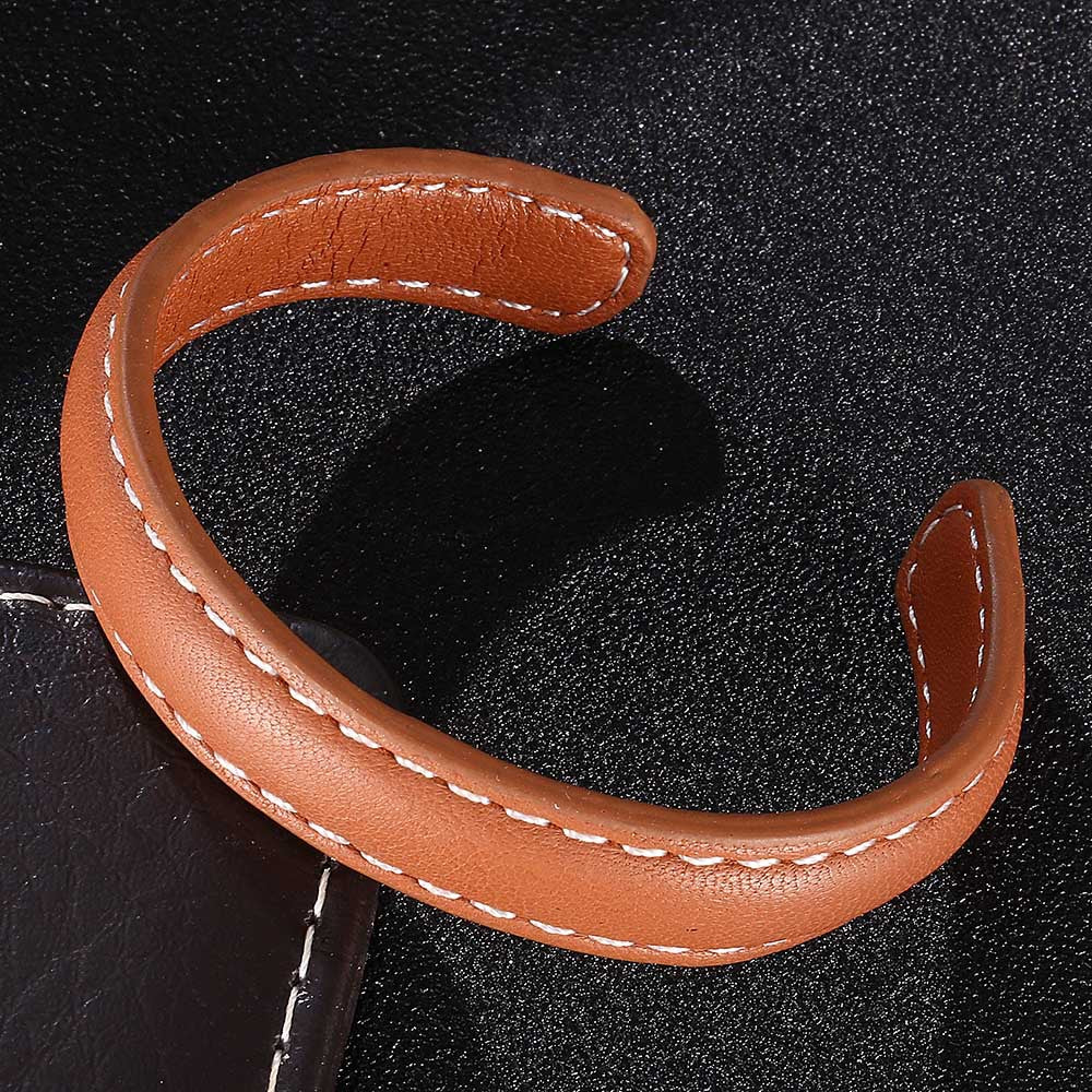 Herren Lederarmband Schwarz-Braun-Blau bylotrend