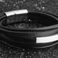 Herren Lederarmband Schwarz Multilayer bylotrend