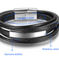 Herren Lederarmband Schwarz Multilayer bylotrend