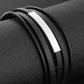 Herren Lederarmband Schwarz Multilayer bylotrend