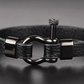 Herren Lederarmband Schwarz bylotrend