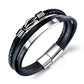 Herren Lederarmband Schwarz bylotrend
