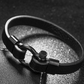 Herren Lederarmband Schwarz bylotrend