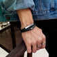 Herren Lederarmband Schwarz bylotrend