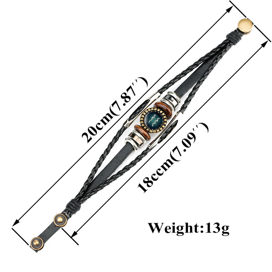 Herren Lederarmband Sternzeichen -Constellation bylotrend