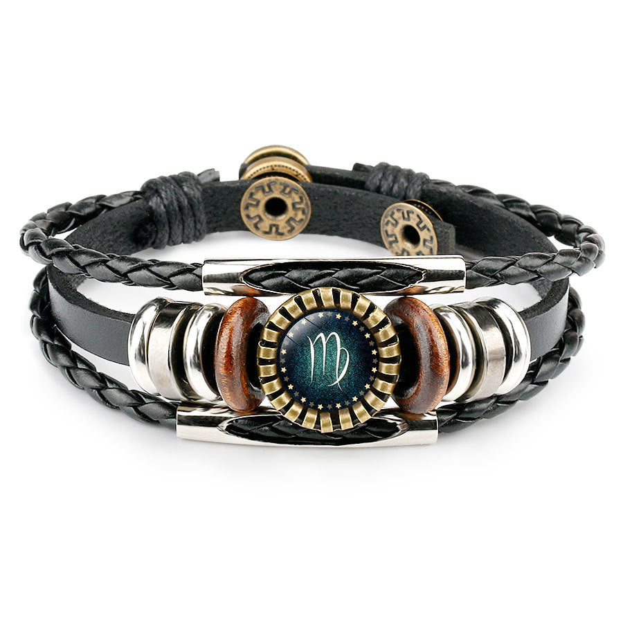 Herren Lederarmband Sternzeichen -Constellation bylotrend