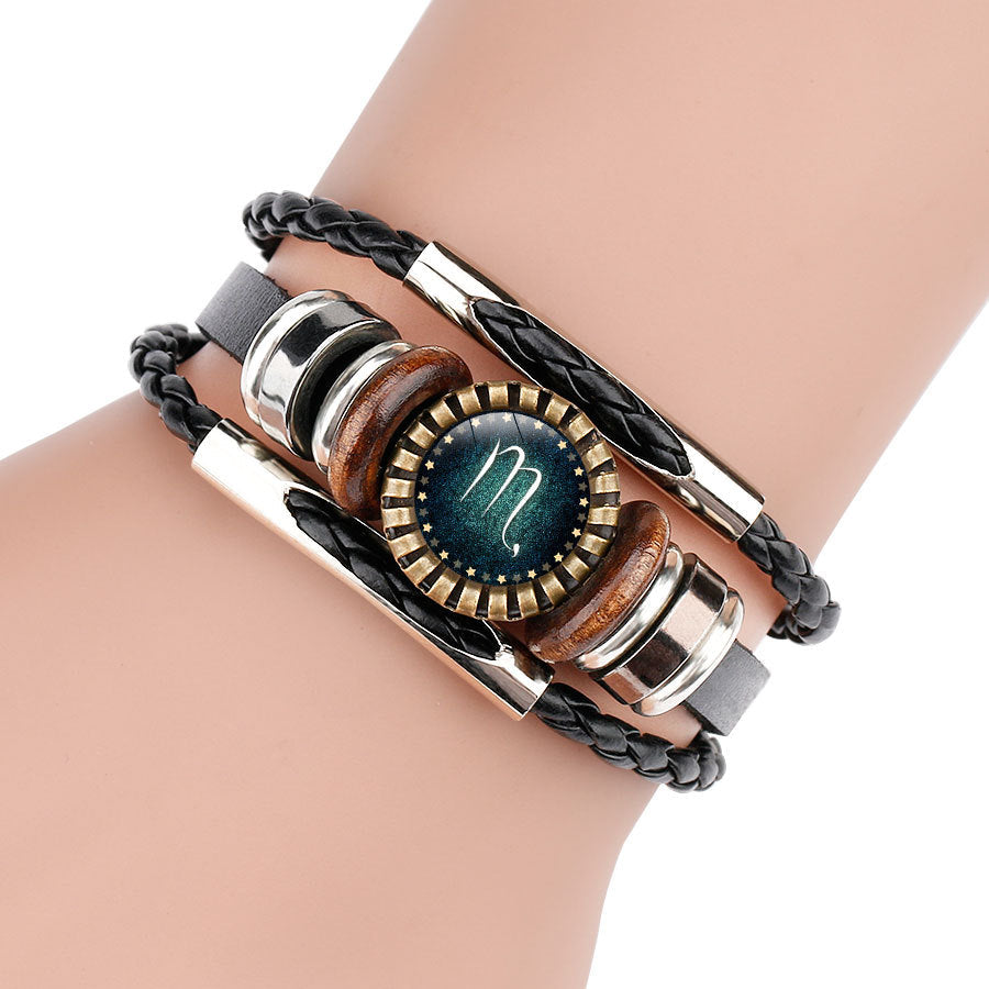 Herren Lederarmband Sternzeichen -Constellation bylotrend
