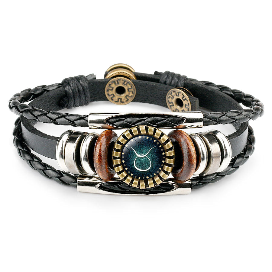 Herren Lederarmband Sternzeichen -Constellation bylotrend