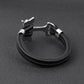Herren Lederarmband Wolf Schwarz bylotrend