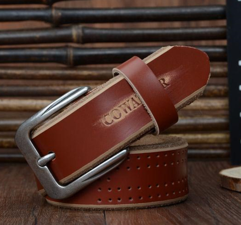 Herren Ledergürtel Braun-Schwarz-Kaffee bylotrend