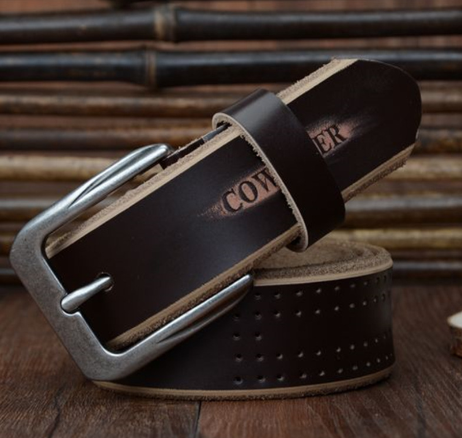 Herren Ledergürtel Braun-Schwarz-Kaffee bylotrend
